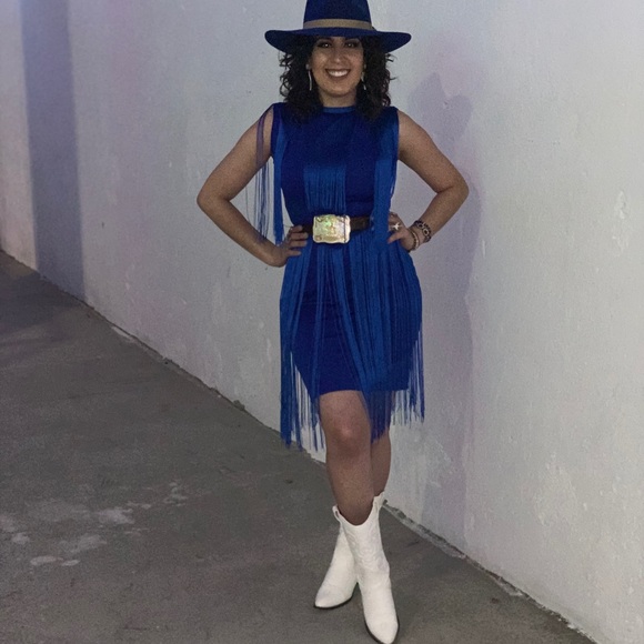 Dresses & Skirts - Blue fringe dress